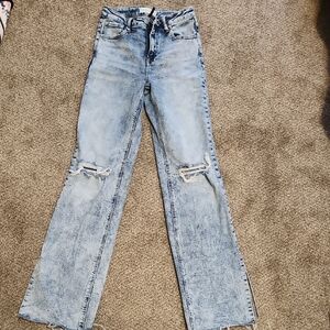 Risen Light Blue Distressed Women Jeans